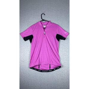 Canari Cycling Jersey Womens Large Pink Black Short Sleeve Half Zip Bike‎ Road
